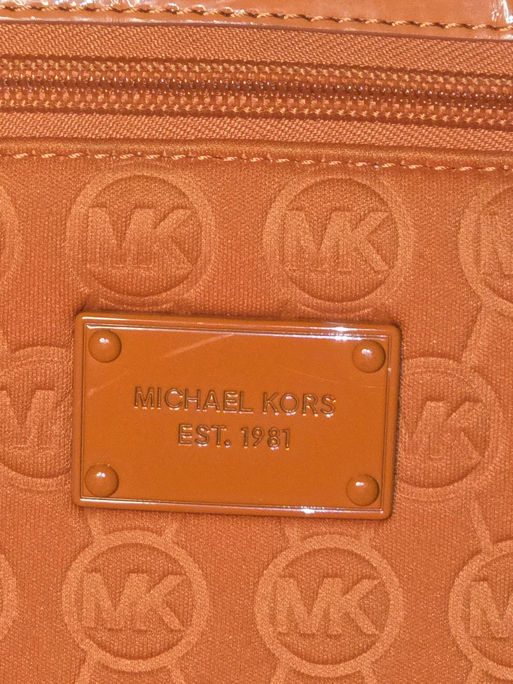 Michael Kors Orange Embossed Crossbody Bag